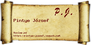 Pintye József névjegykártya